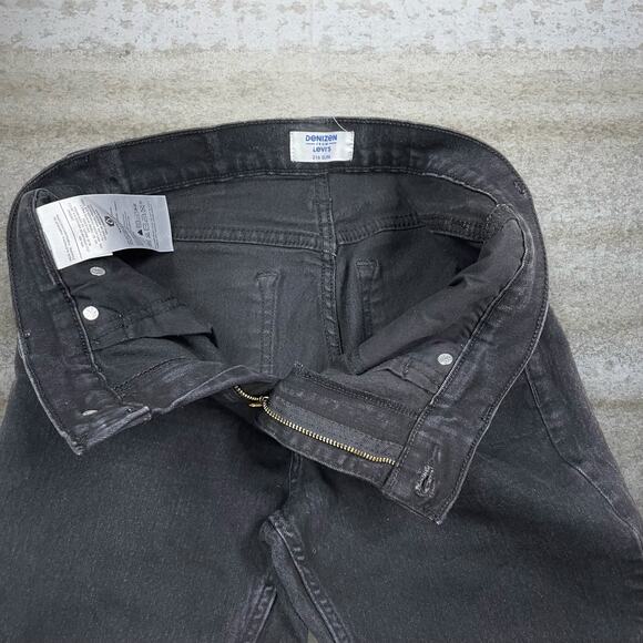 Vintage Y2K Levis Jeans 216 30x32 Slim Fit Jet Black Wash Denim Red Tab - Picture 5 of 6